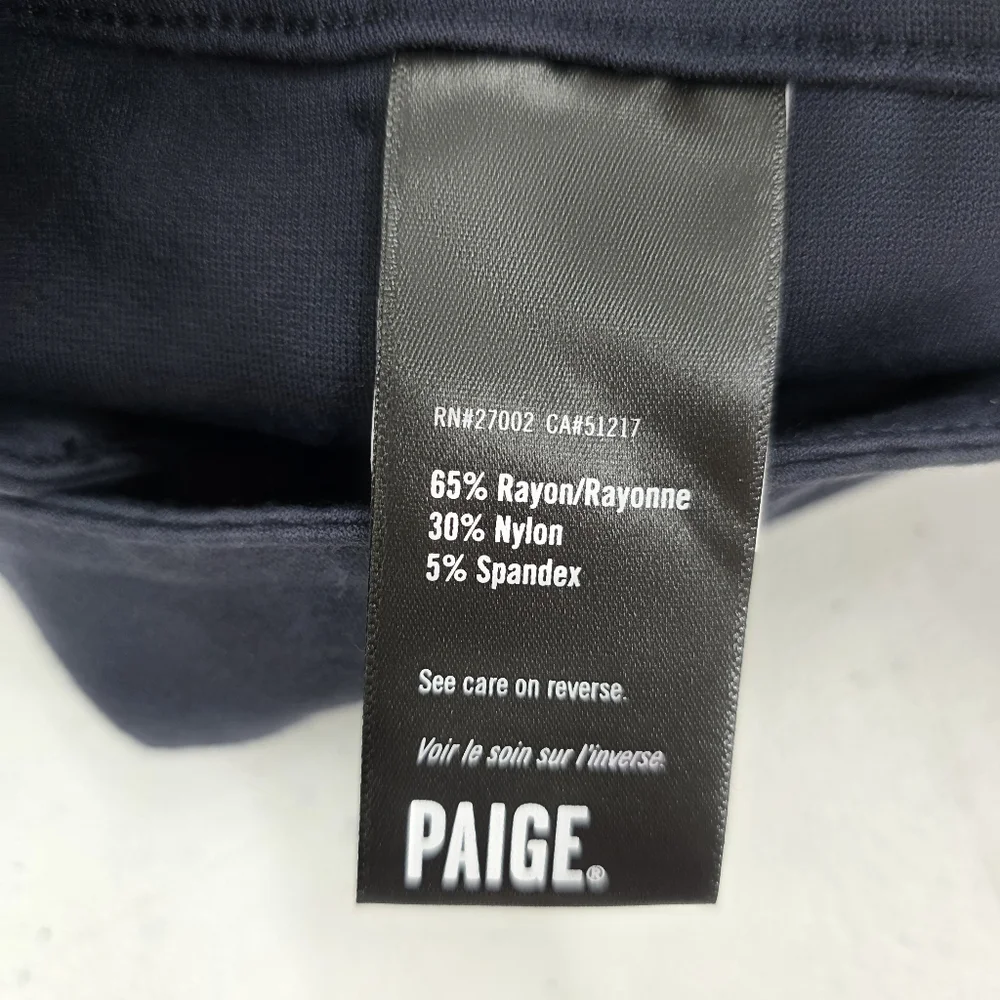 Paige Rickson Stretch Chino Trouser Shorts Men's Size 34 Dark Blue Transend Knit